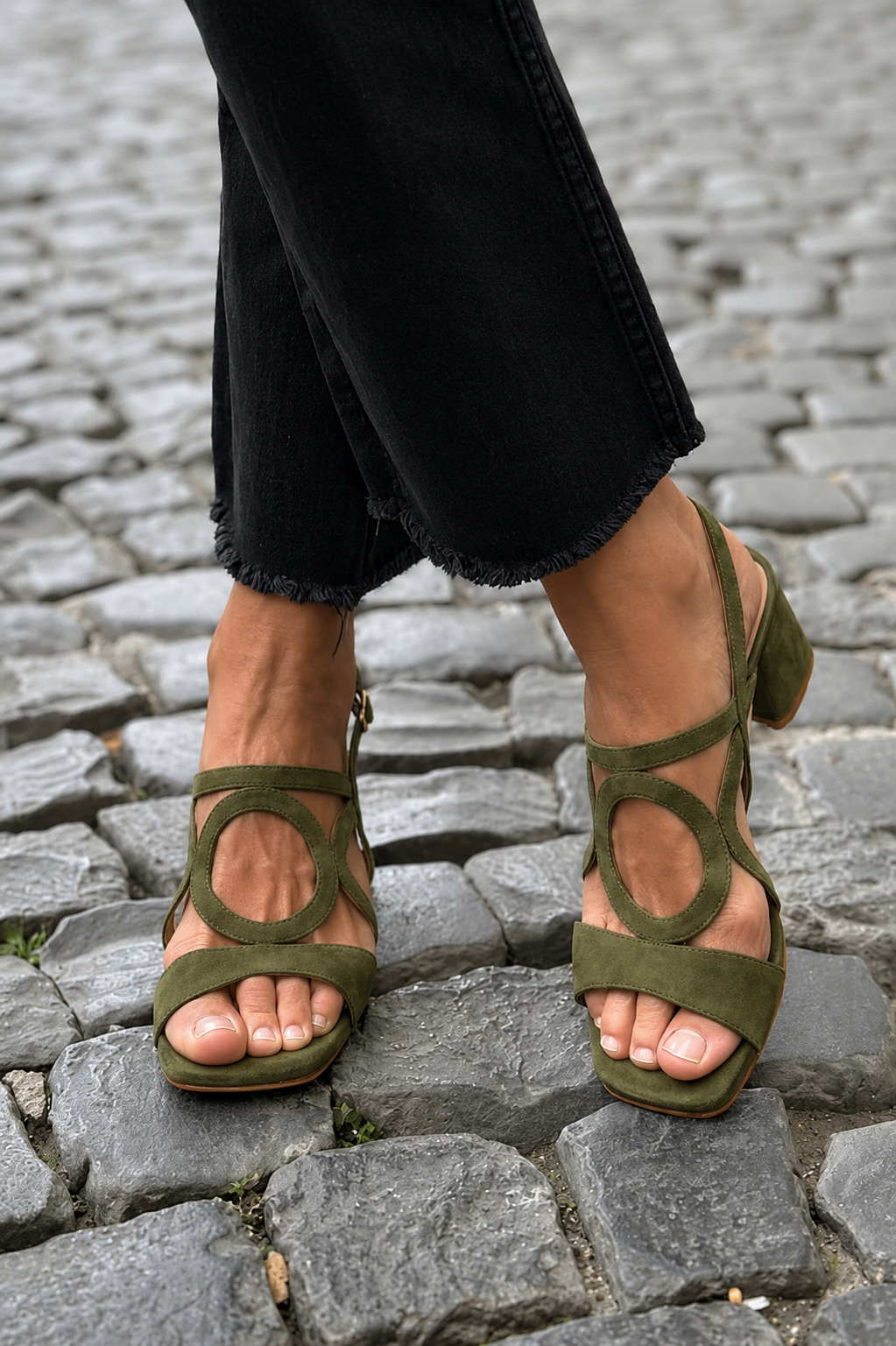 Valentina | Vibrant Heeled Sandals in Orange & Pink