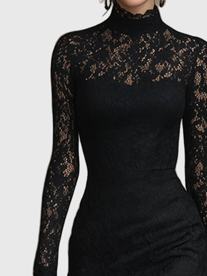 Monica | Elegant Flared Lace Maxi Dress