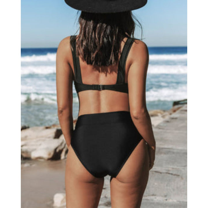 Claire | High-Waisted Plain Swimsuit