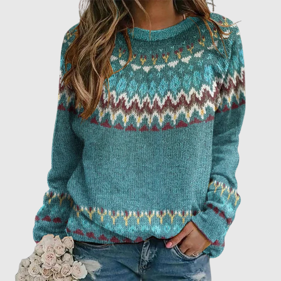 Regina | Retro Wave Patterned Jumper