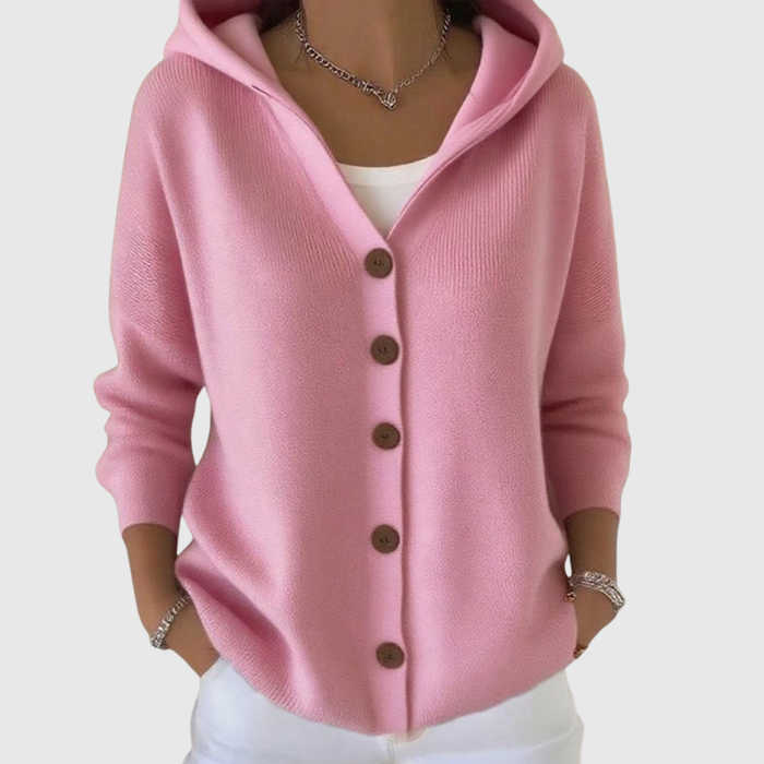 Comfortable Knit Hooded Cardigan