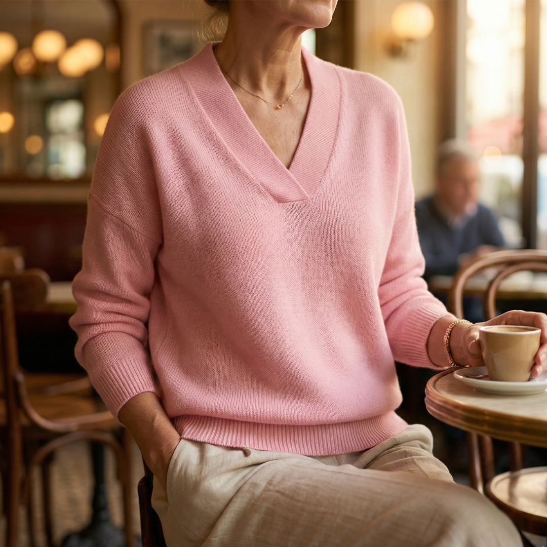 Faye | Soft Relaxed-Fit V-Neck Jumper