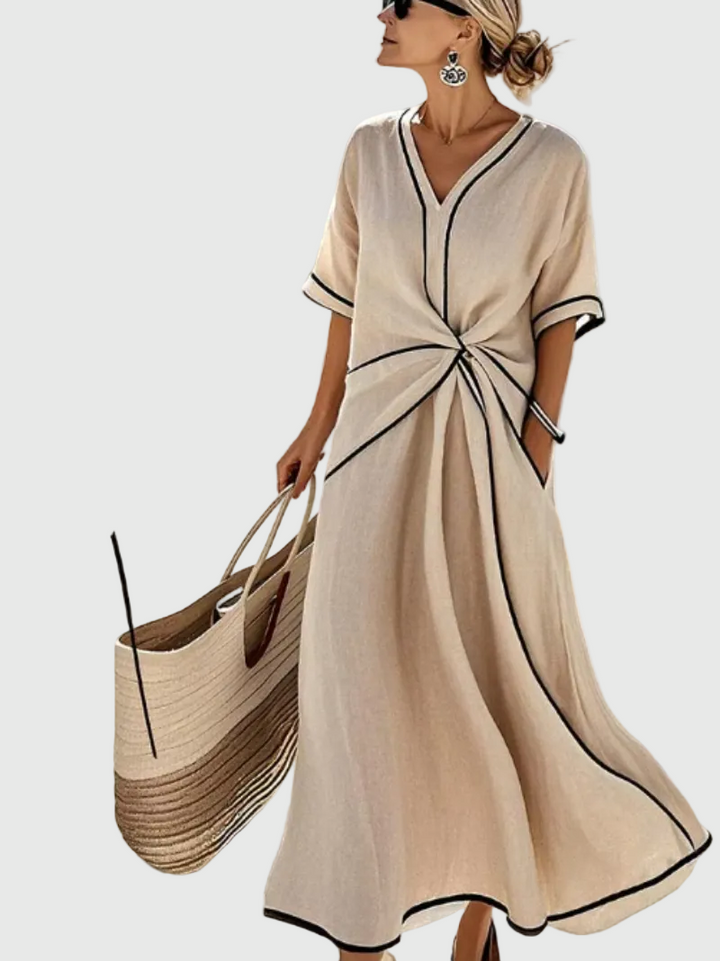 Helena | Side-Draped Maxi Dress
