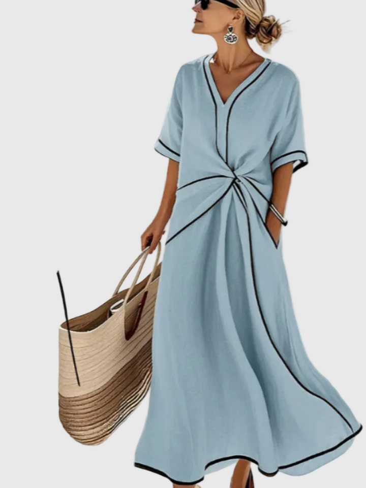Helena | Side-Draped Maxi Dress