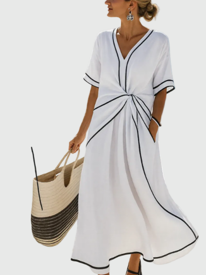 Helena | Side-Draped Maxi Dress