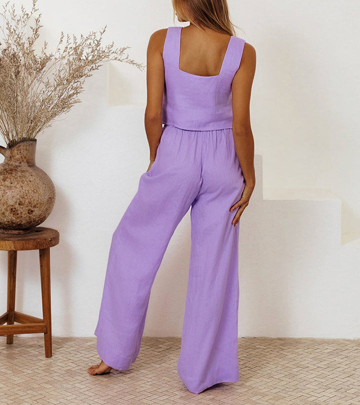 Megan | Minimalist Top & Flared Trousers Set