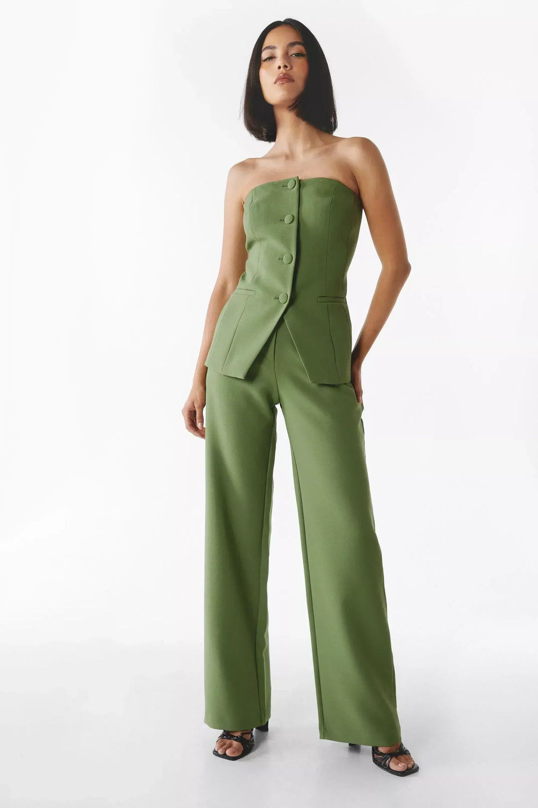 Bria | Sleeveless Buttoned Two-Piece Set