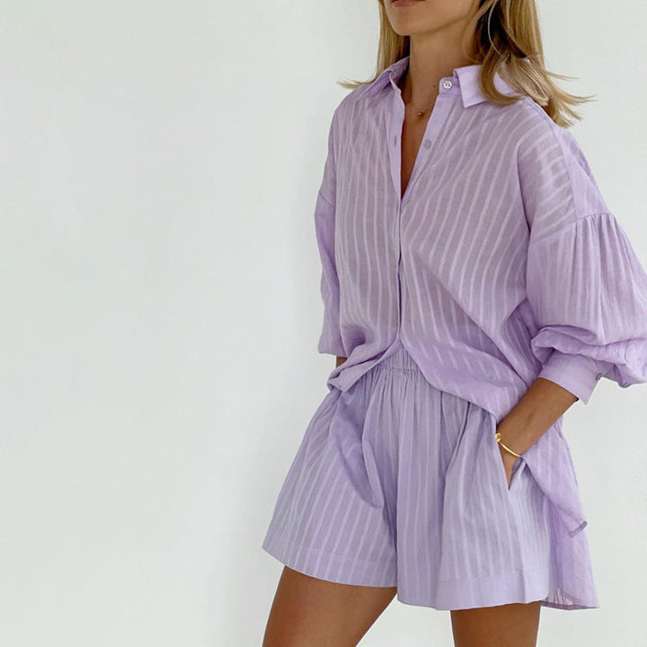 Viola | Buttoned Shirt & Airy Shorts Set