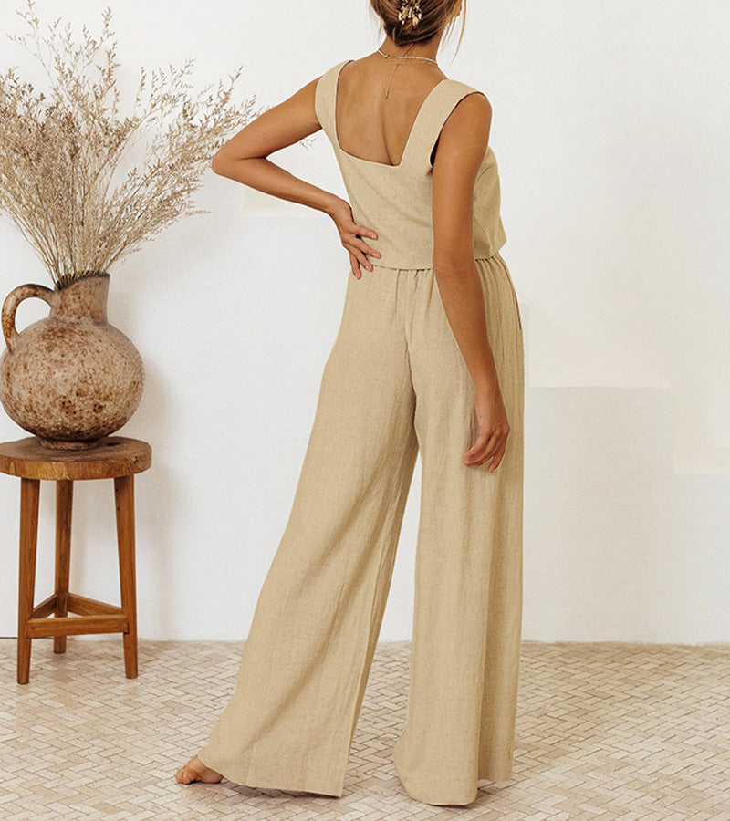 Megan | Minimalist Top & Flared Trousers Set
