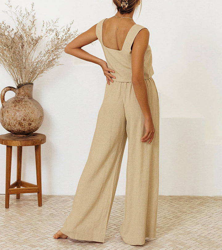 Megan | Minimalist Top & Flared Trousers Set