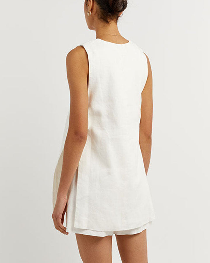 Fiona | Sleeveless Buttoned Set