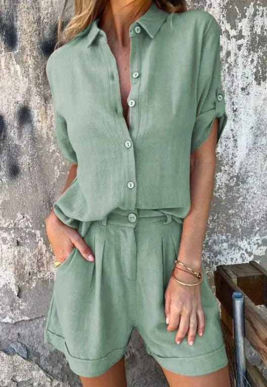 Melda | Lightweight Buttoned Set