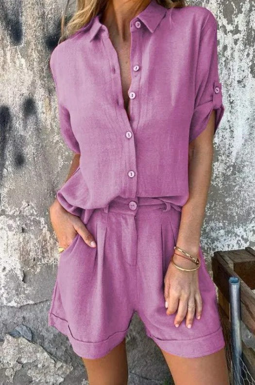 Melda | Lightweight Buttoned Set