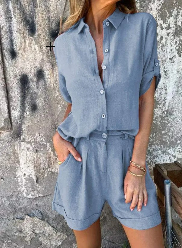 Melda | Lightweight Buttoned Set
